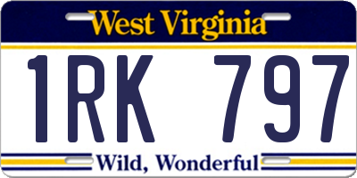 WV license plate 1RK797