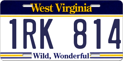 WV license plate 1RK814