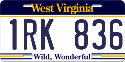 WV license plate 1RK836