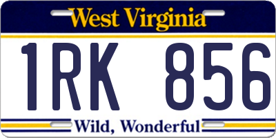 WV license plate 1RK856
