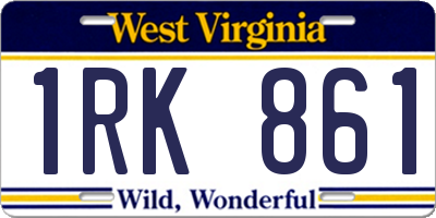 WV license plate 1RK861