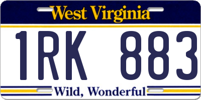 WV license plate 1RK883