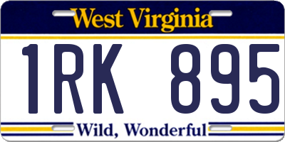 WV license plate 1RK895