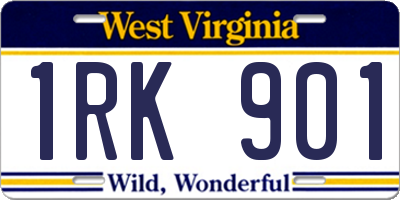 WV license plate 1RK901