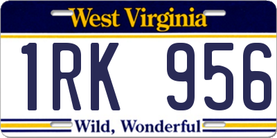 WV license plate 1RK956
