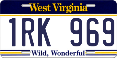 WV license plate 1RK969