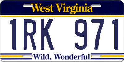 WV license plate 1RK971