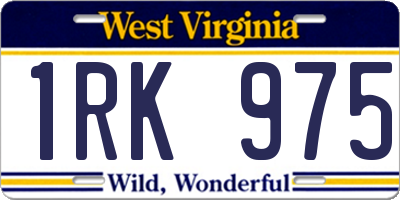 WV license plate 1RK975