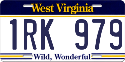 WV license plate 1RK979