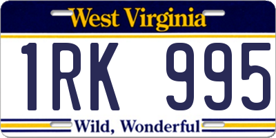WV license plate 1RK995