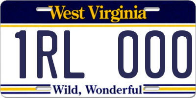 WV license plate 1RL000