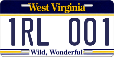 WV license plate 1RL001