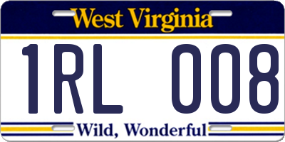 WV license plate 1RL008