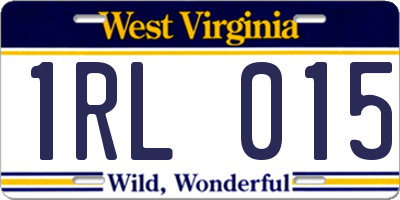 WV license plate 1RL015