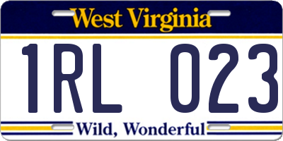 WV license plate 1RL023