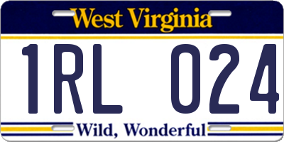 WV license plate 1RL024