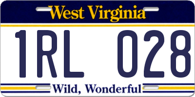WV license plate 1RL028