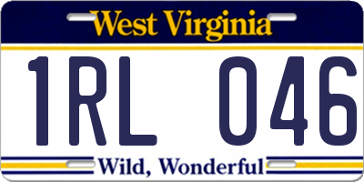 WV license plate 1RL046