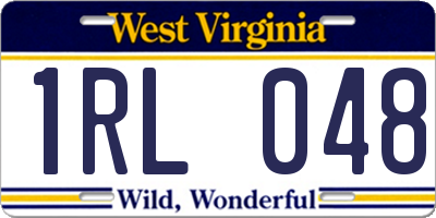 WV license plate 1RL048