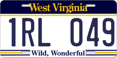 WV license plate 1RL049