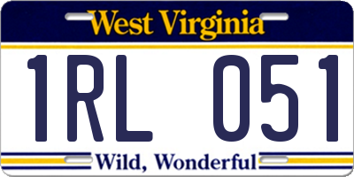 WV license plate 1RL051