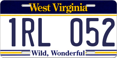 WV license plate 1RL052
