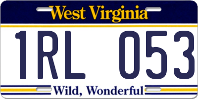WV license plate 1RL053