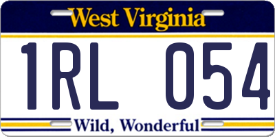 WV license plate 1RL054
