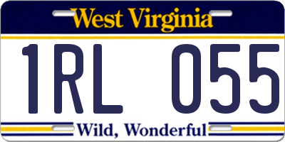 WV license plate 1RL055