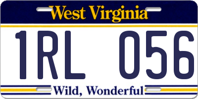 WV license plate 1RL056