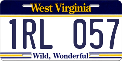 WV license plate 1RL057