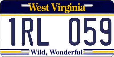 WV license plate 1RL059
