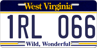 WV license plate 1RL066