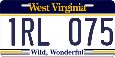 WV license plate 1RL075