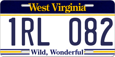 WV license plate 1RL082