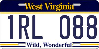 WV license plate 1RL088