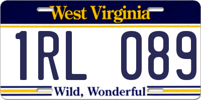 WV license plate 1RL089