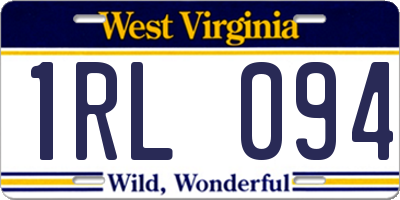 WV license plate 1RL094