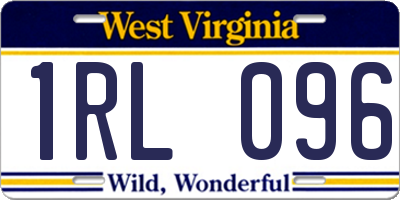 WV license plate 1RL096