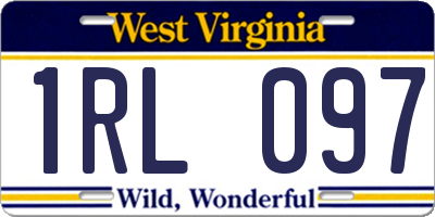 WV license plate 1RL097