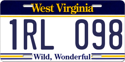WV license plate 1RL098