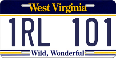 WV license plate 1RL101