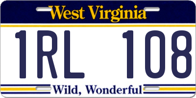 WV license plate 1RL108