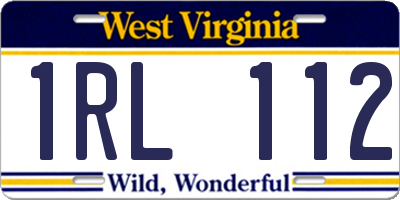 WV license plate 1RL112
