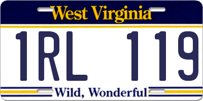 WV license plate 1RL119