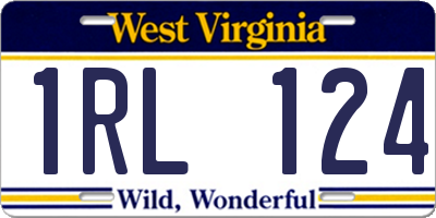 WV license plate 1RL124