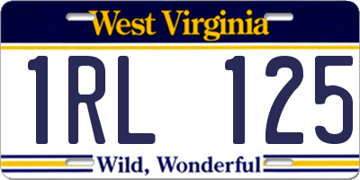 WV license plate 1RL125