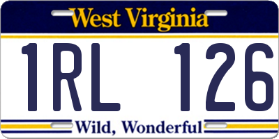 WV license plate 1RL126