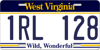 WV license plate 1RL128