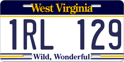 WV license plate 1RL129